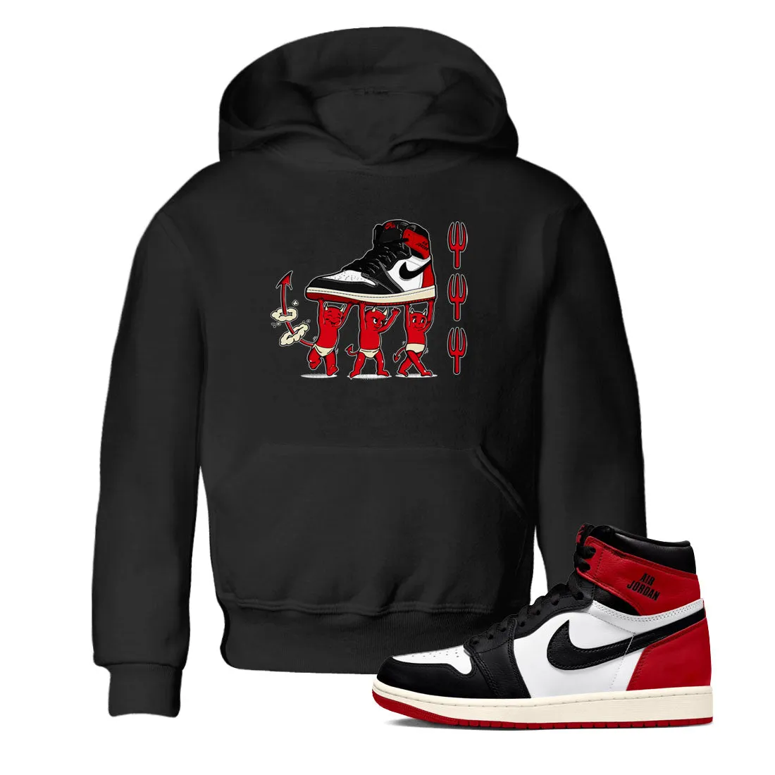 International coverage 1 Air Kids Reimagined Jordan All-out sale Toe SNRT Black Tees Devil Sneaker Babies -
