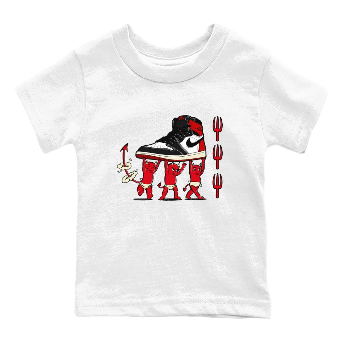 International coverage 1 Air Kids Reimagined Jordan All-out sale Toe SNRT Black Tees Devil Sneaker Babies -
