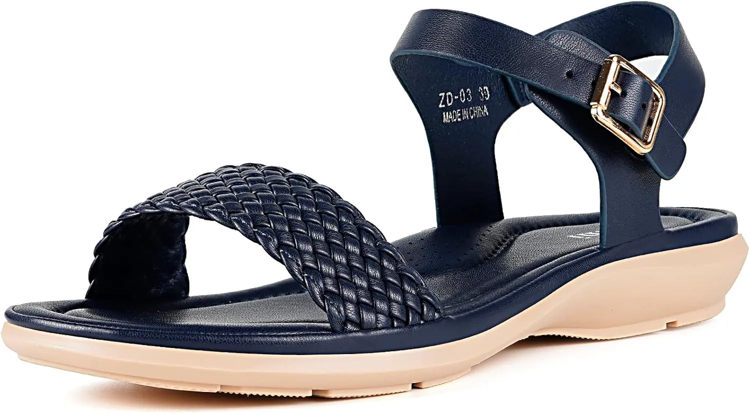 Intini Womens Flat Sandals Braided Strappy Summer Shoes Memory Foam insole Sandals for Women