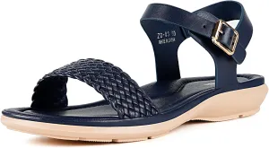 Intini Womens Flat Sandals Braided Strappy Summer Shoes Memory Foam insole Sandals for Women