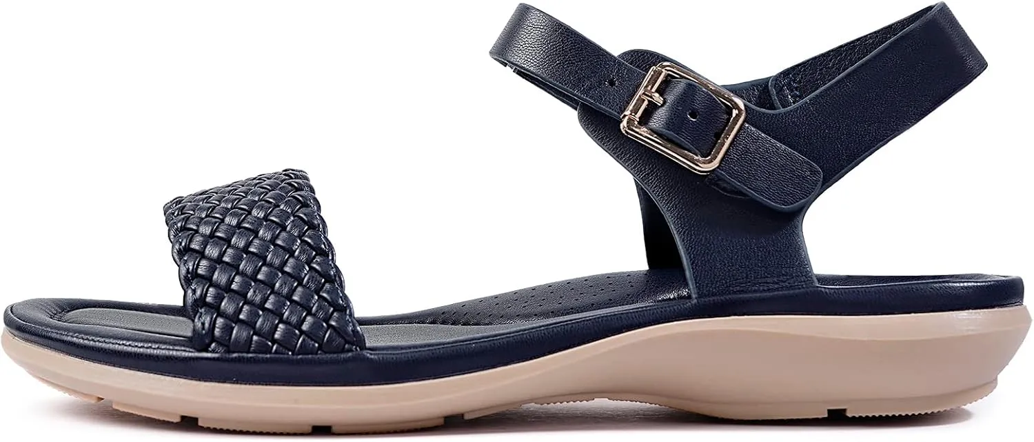 Intini Womens Flat Sandals Braided Strappy Summer Shoes Memory Foam insole Sandals for Women