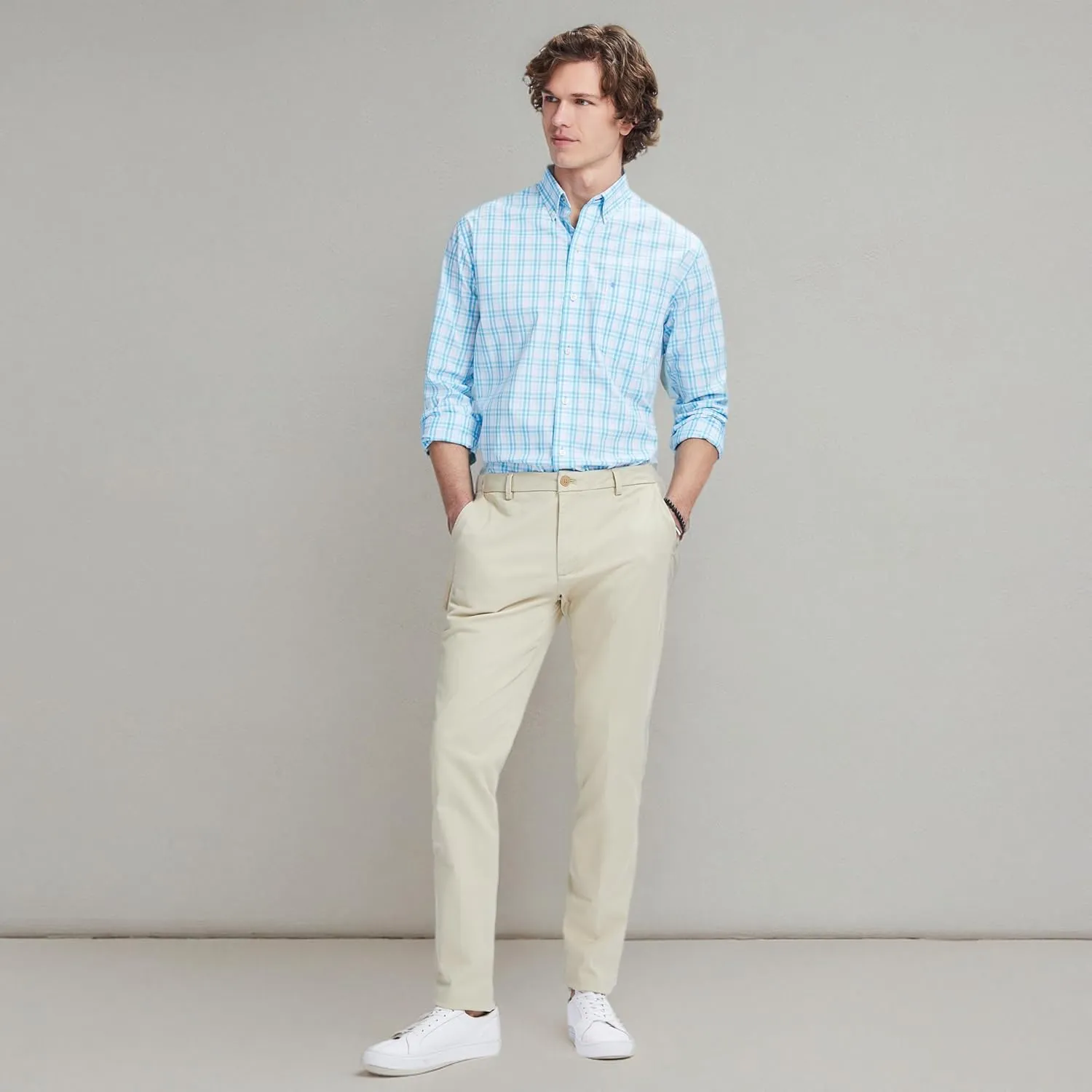 IZOD Men's Saltwater Stretch Flat Front Slim Fit Chino Pant