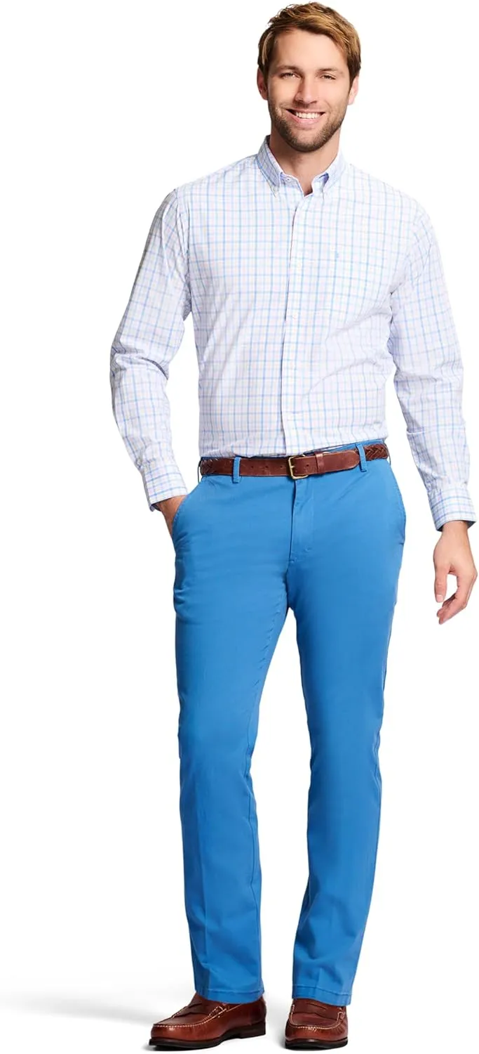 IZOD Men's Saltwater Stretch Flat Front Straight Fit Chino Pant