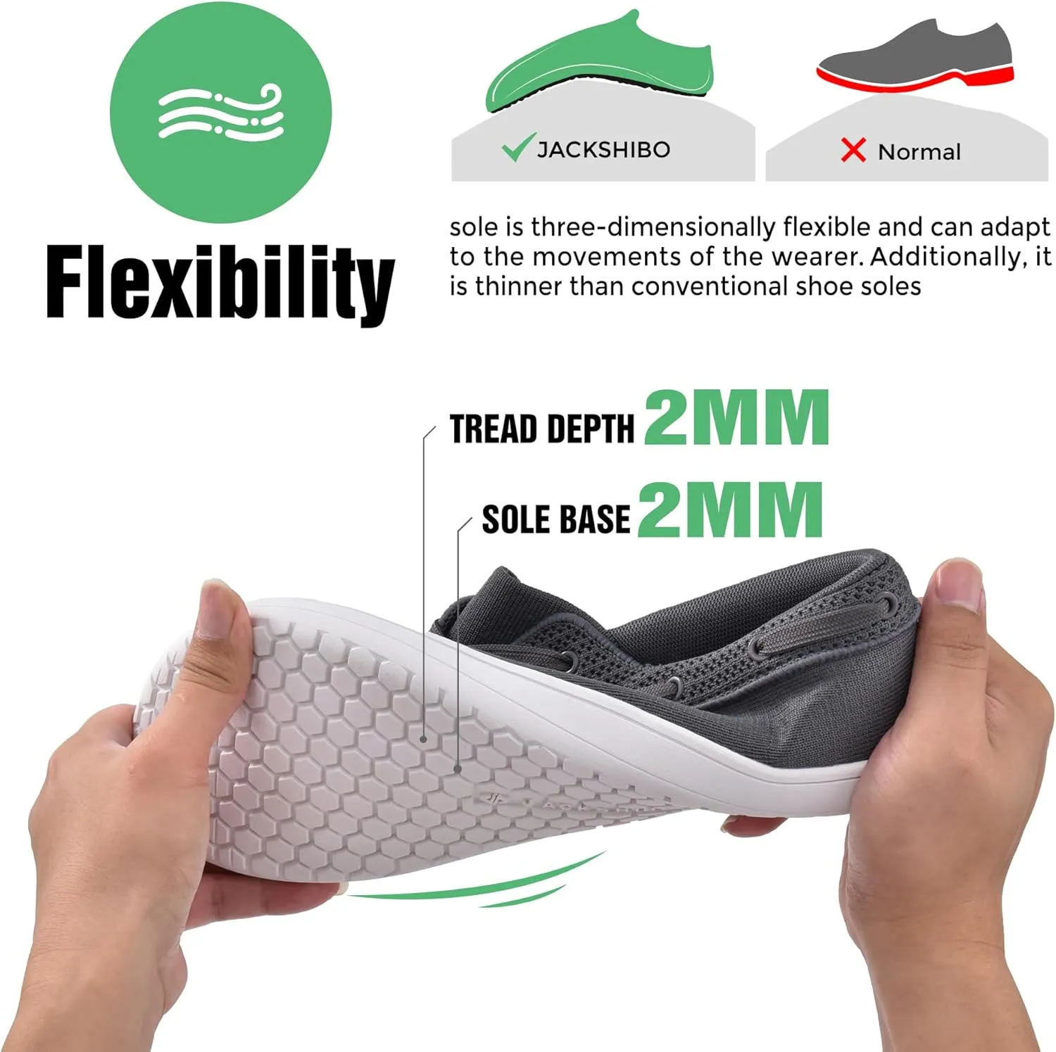 JACKSHIBO Barefoot Shoes for Men Slip on Shoes Minimalist Walking Sneakers Wide Toe Box Zero Drop Sole