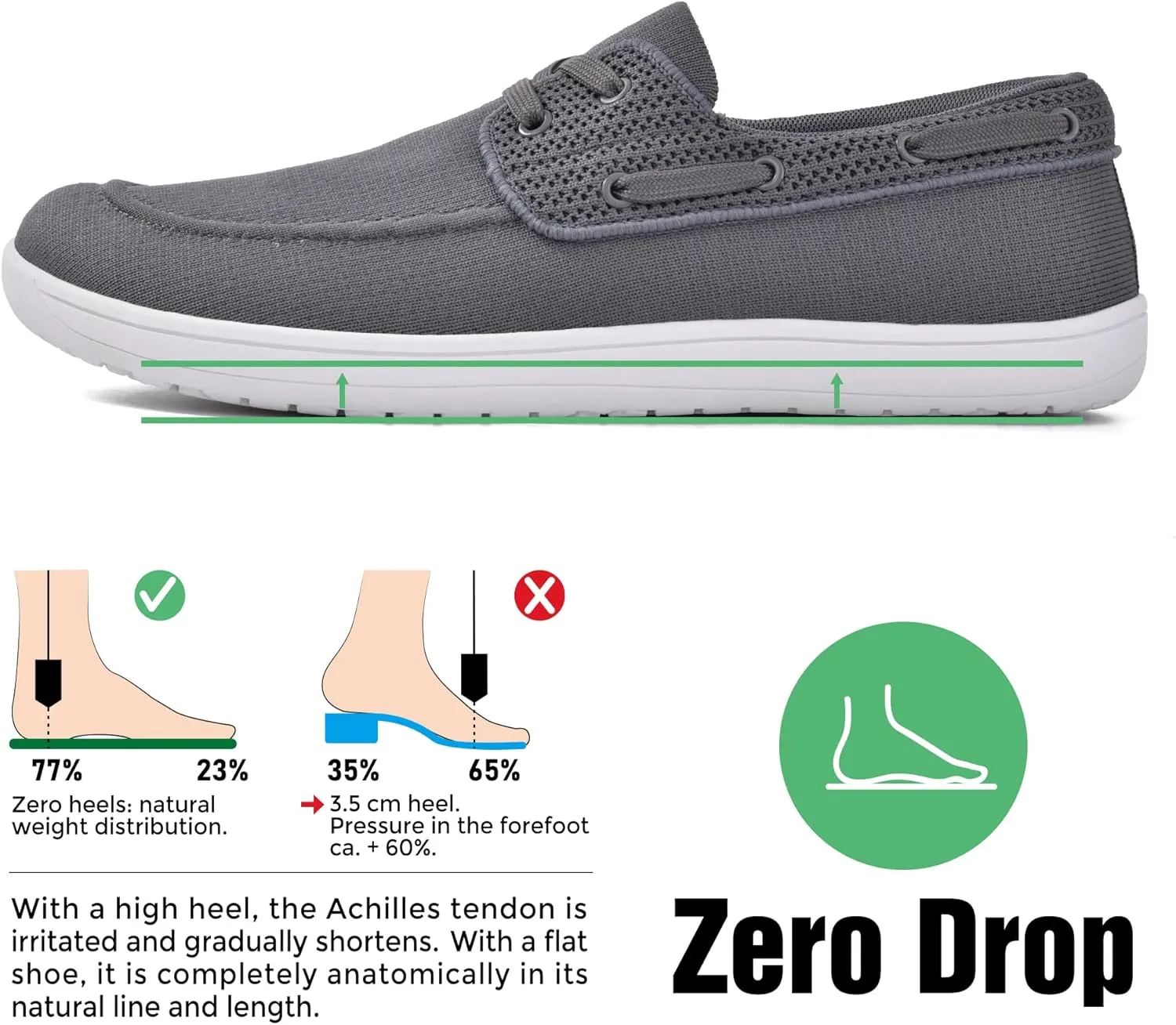 JACKSHIBO Barefoot Shoes for Men Slip on Shoes Minimalist Walking Sneakers Wide Toe Box Zero Drop Sole