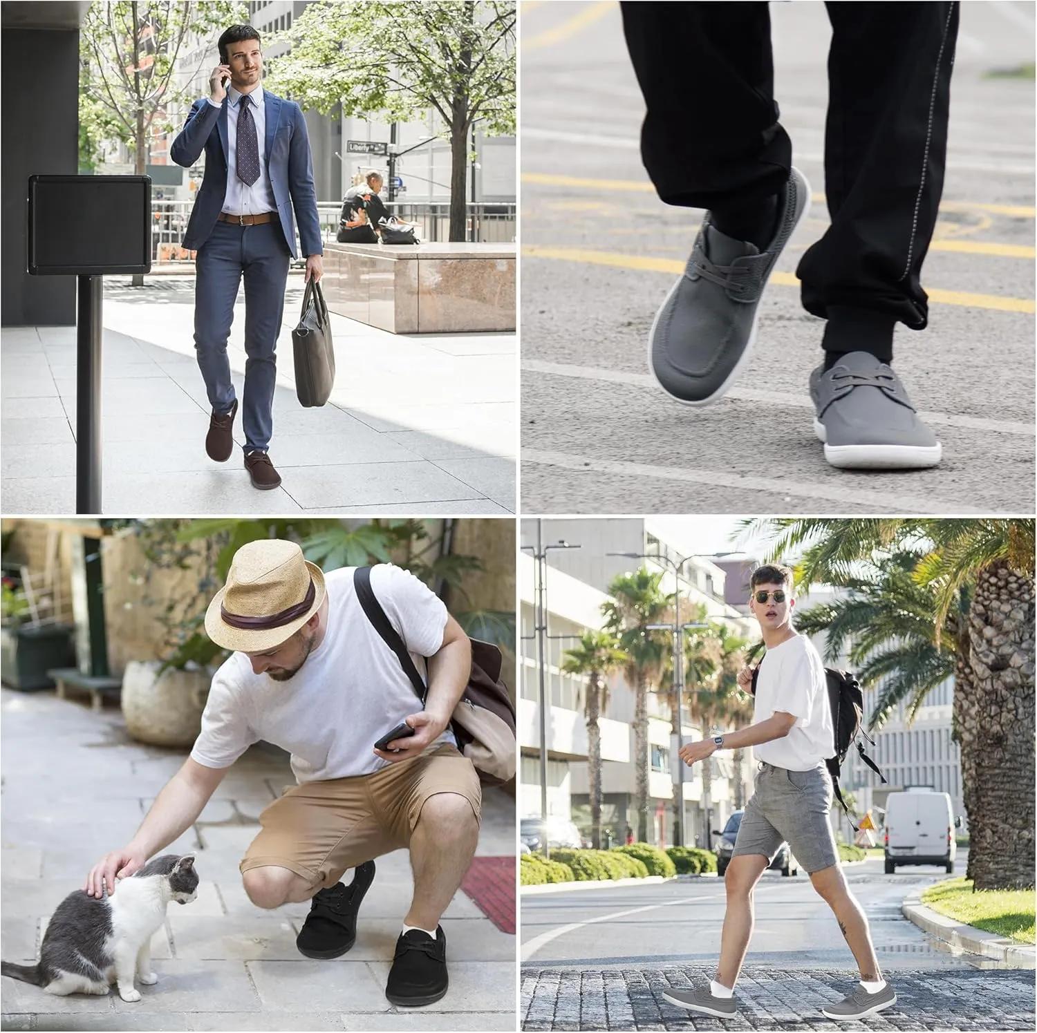 JACKSHIBO Barefoot Shoes for Men Slip on Shoes Minimalist Walking Sneakers Wide Toe Box Zero Drop Sole