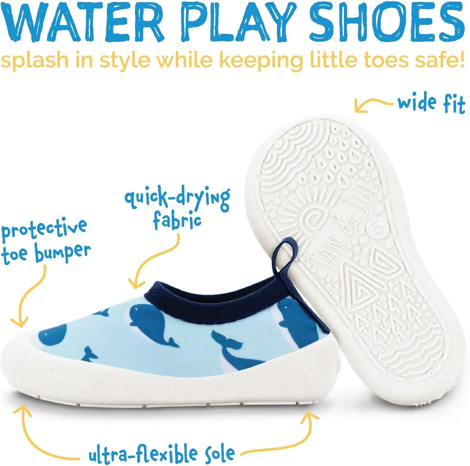 JAN & JUL Quick-Dry Water Shoes for Baby & Toddler with Flexible Soles