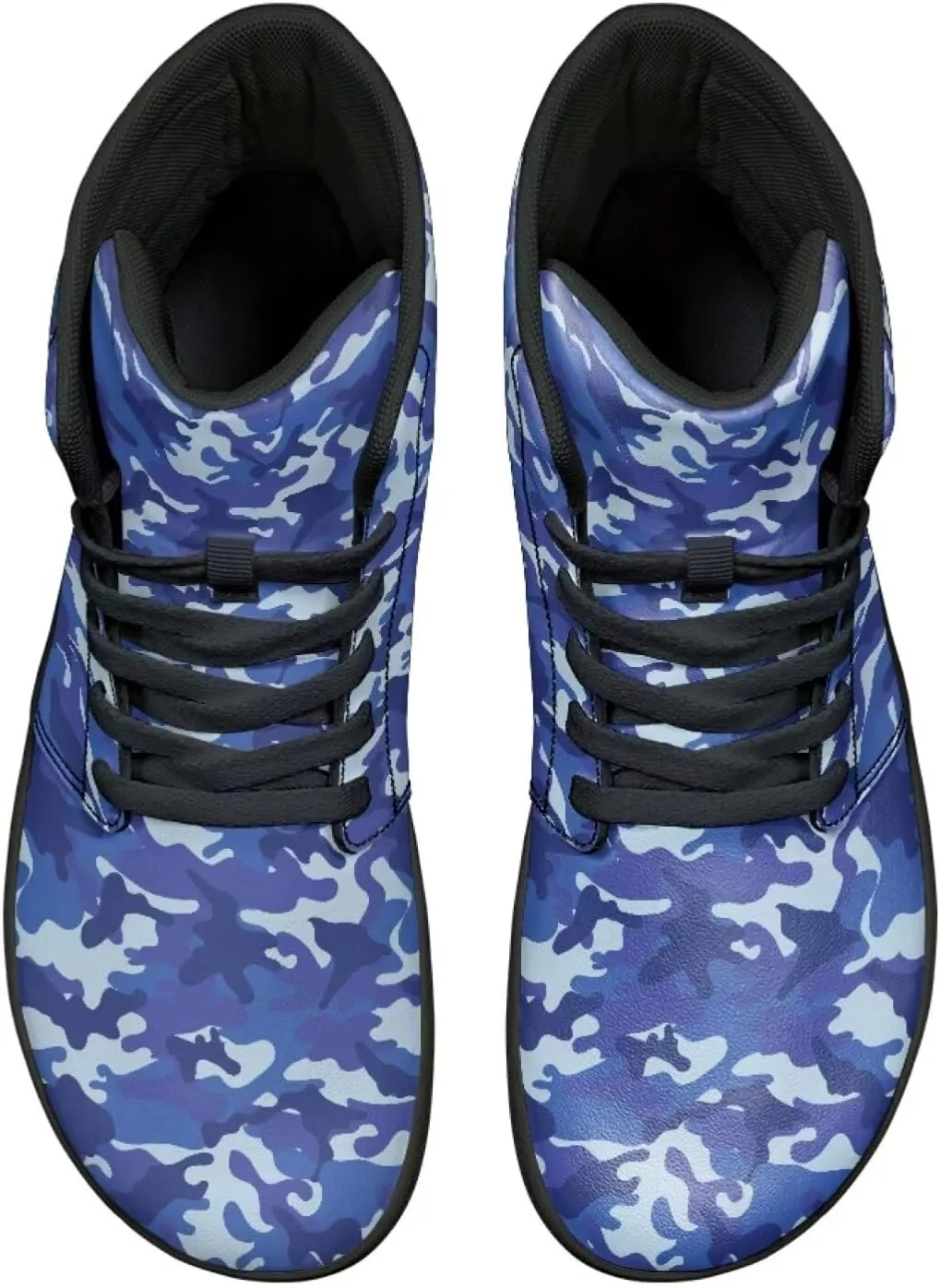Jeiento Mens High Top Camouflage Shoes Wide Width Camo Barefoot Shoes Casual Walking Shoes