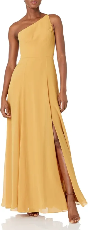 Jenny Yoo Women's Kora Modern One Shoulder Chiffon Dress