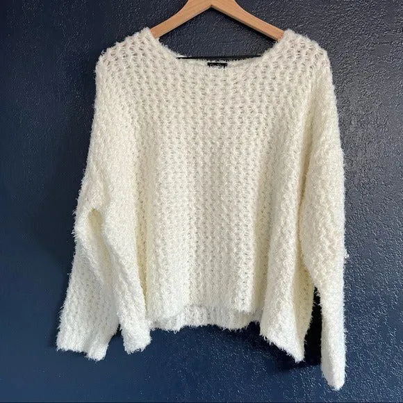 Jessica Simpson Fuzzy Open Knit Sweater