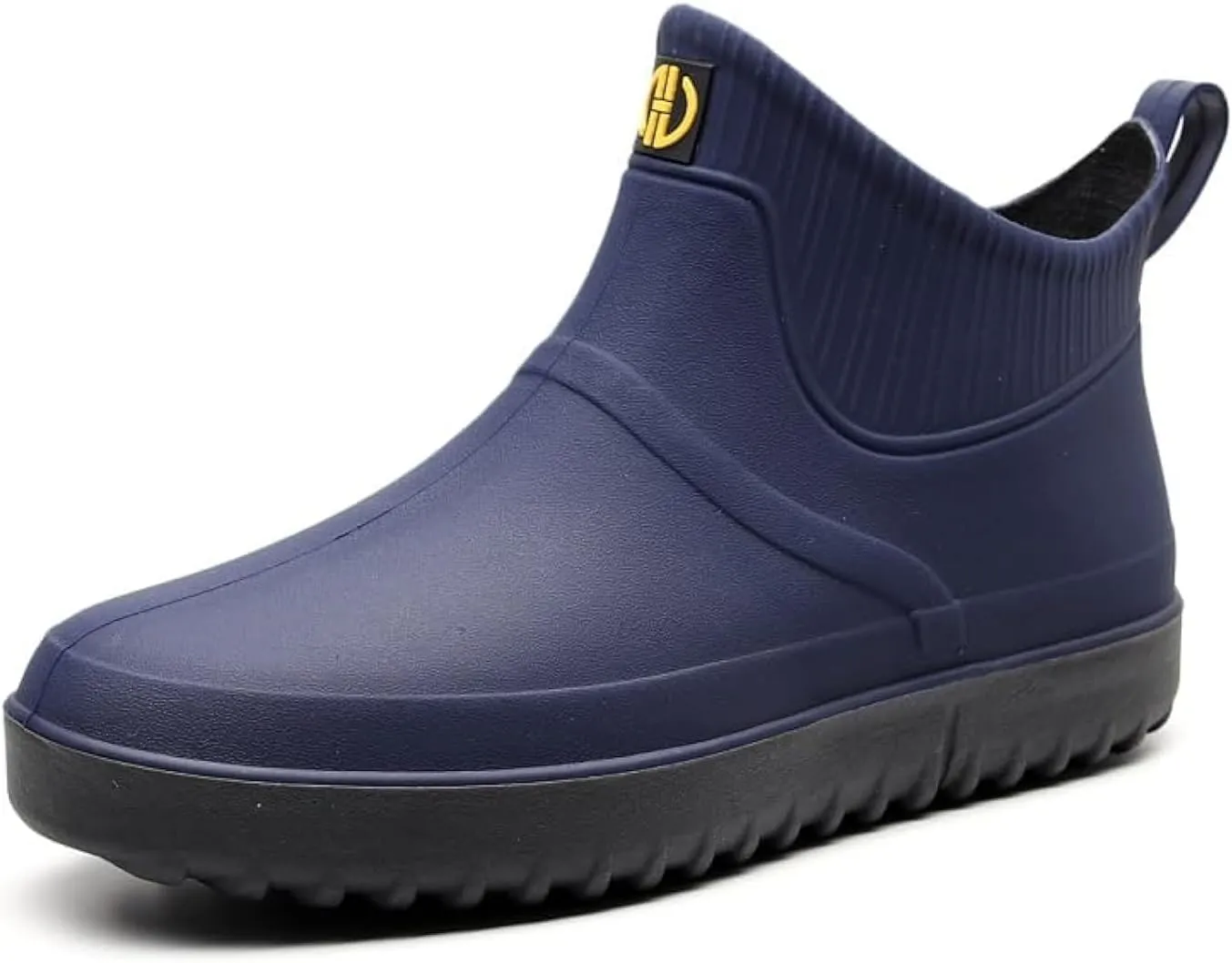 jessie Men Rain Boots Outdoor Slip On Waterproof Non-Slip Rubber Ankle Boots Rain Booties