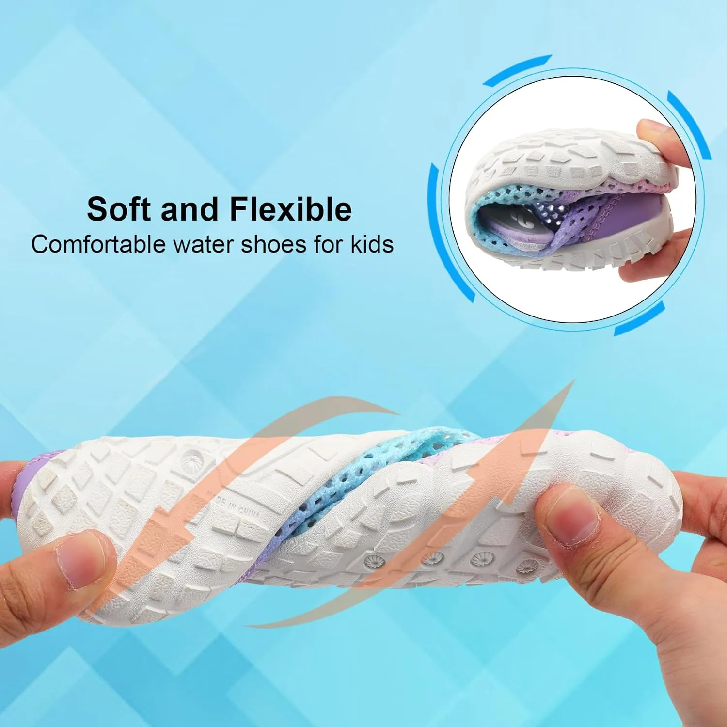 JIASUQI Kids Water Shoes for Boys Girls Barefoot Swim Beach Shoes Quick Dry Hiking Shoes Sneakers for Kids