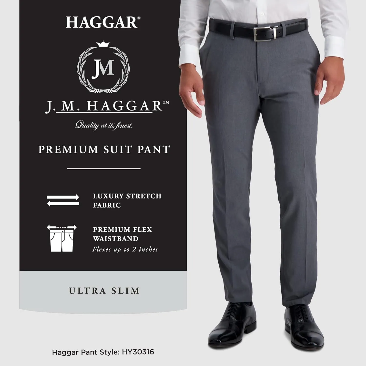 J.M. Haggar Men's Ultra Slim Premium Flex Suit Seperates- Pant and Jackets