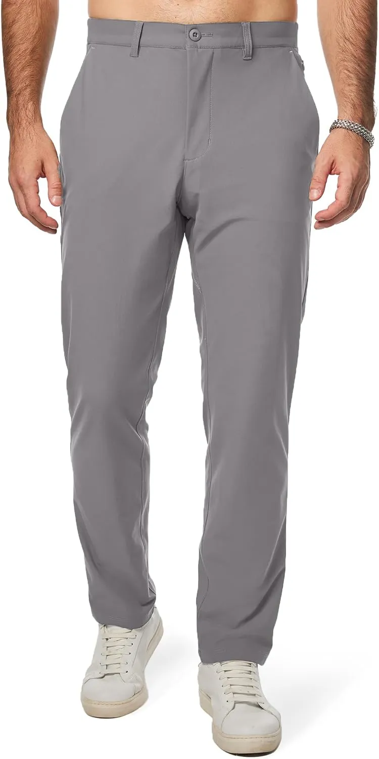 JMIERR Mens Chino Pants Casual Stretch Golf Pants Waist Tapered Trousers Lightweight Comfy Pants with Zipper Pockets