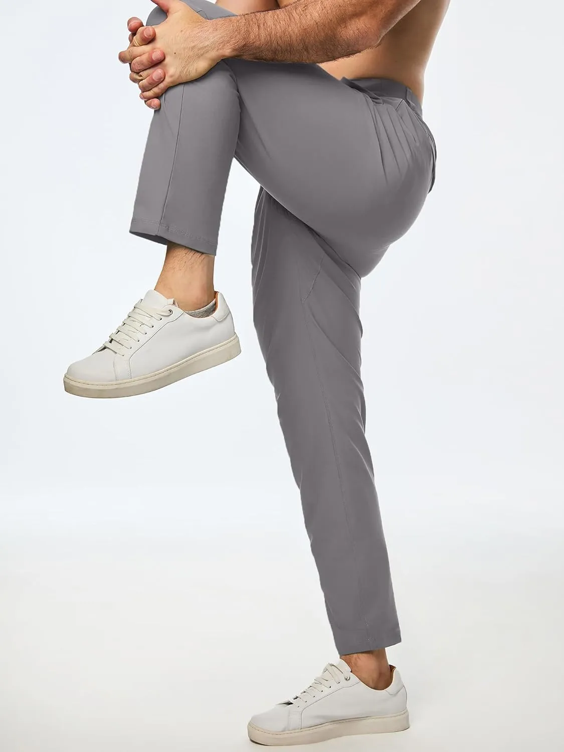 JMIERR Mens Chino Pants Casual Stretch Golf Pants Waist Tapered Trousers Lightweight Comfy Pants with Zipper Pockets