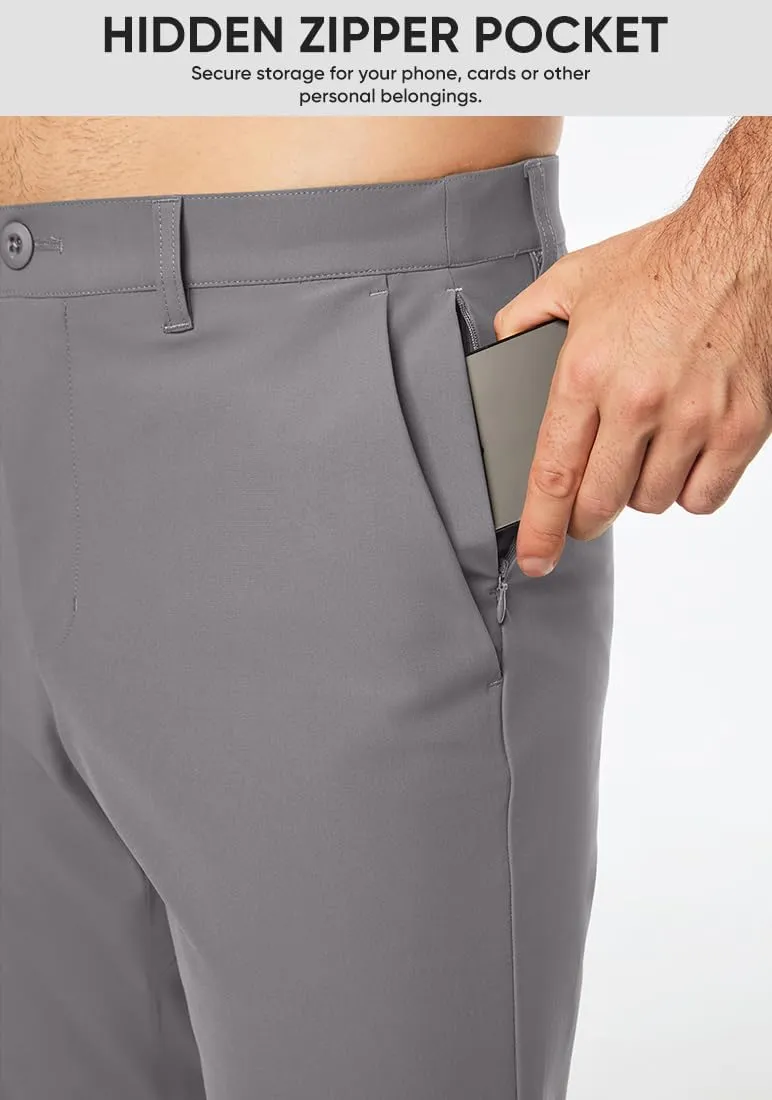 JMIERR Mens Chino Pants Casual Stretch Golf Pants Waist Tapered Trousers Lightweight Comfy Pants with Zipper Pockets