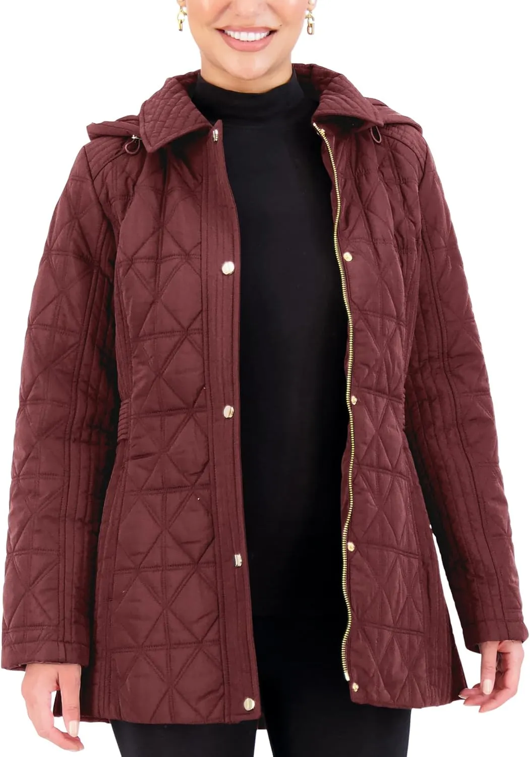 Jones New York Puffer Jacket Womens, Women Jacket Winter, Quilted Jackets for Women