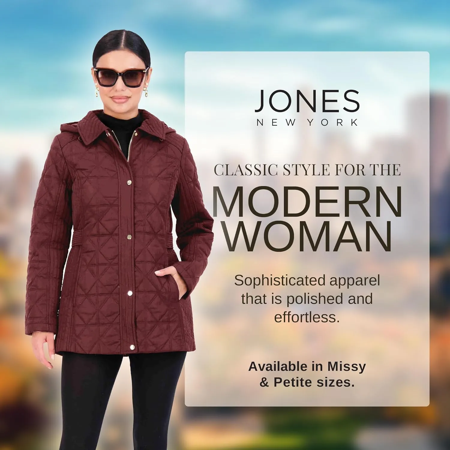 Jones New York Puffer Jacket Womens, Women Jacket Winter, Quilted Jackets for Women