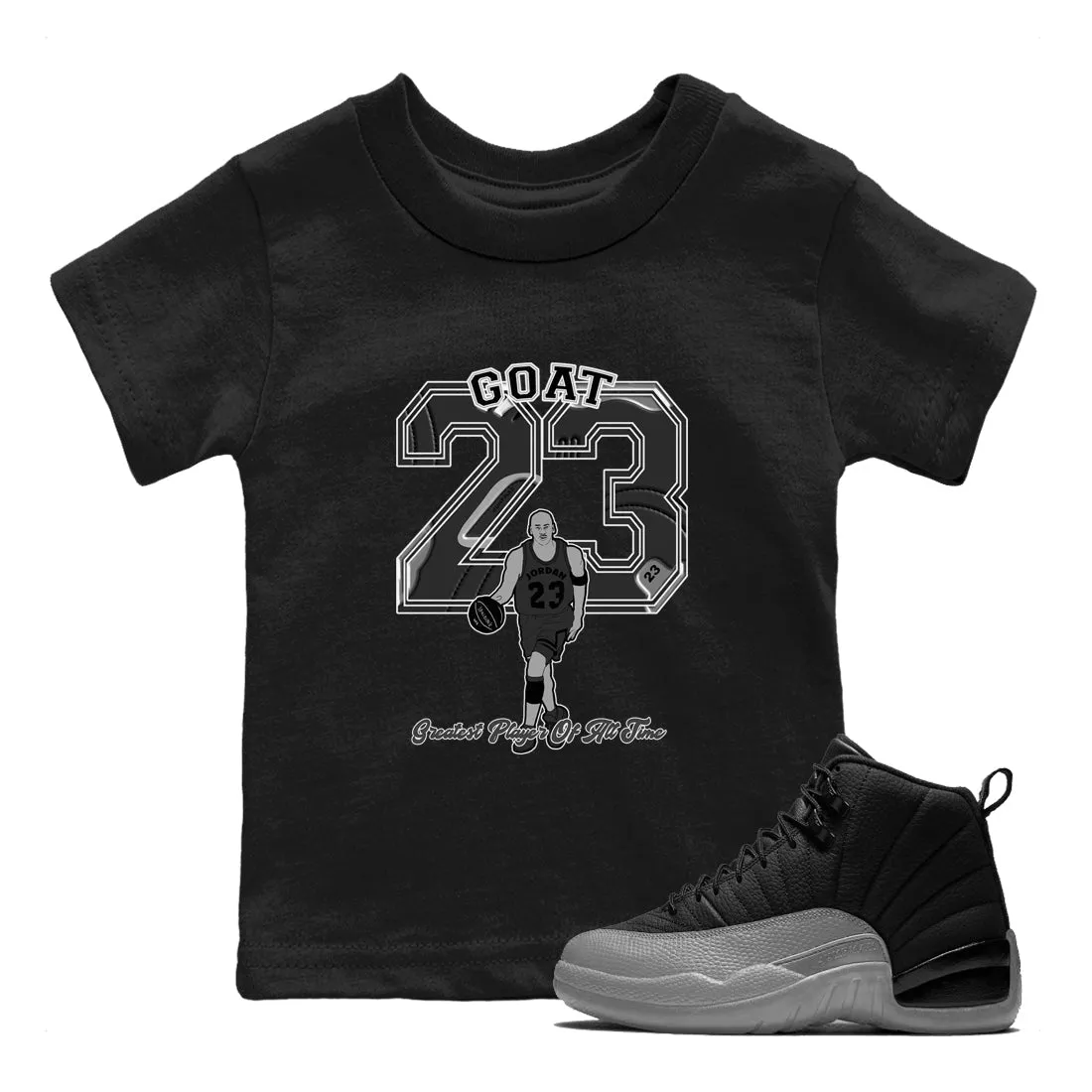Jordan Grey Black Sneaker 12 Tees Goat Wolf - Player Large-scale promotion Top choice Air SNRT Kids