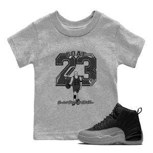 Jordan Grey Black Sneaker 12 Tees Goat Wolf - Player Large-scale promotion Top choice Air SNRT Kids