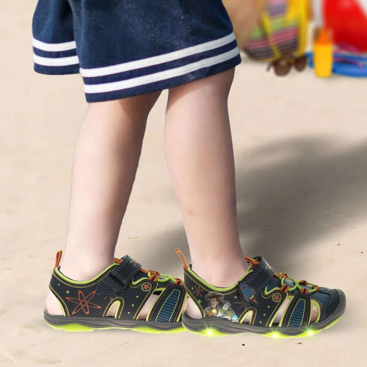 Josmo Kids Cars Toy Story Mickey Sandal LED Light Up Slides (Toddler-Little Kid)