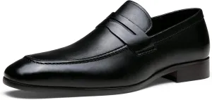 Jouesn Men's Dress Shoes Premium Leather Penny Loafers for Men Slip-On Formal Dress Loafers for Men