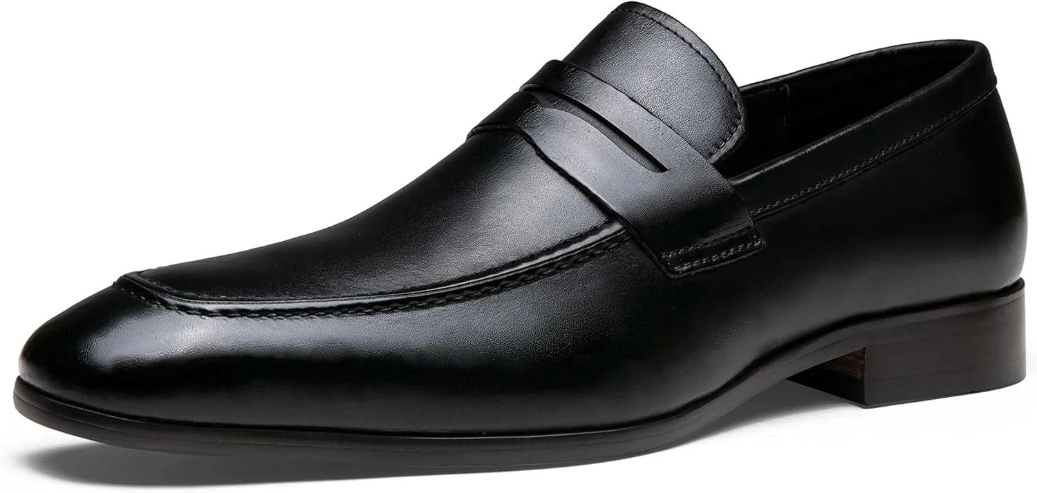 Jouesn Men's Dress Shoes Premium Leather Penny Loafers for Men Slip-On Formal Dress Loafers for Men