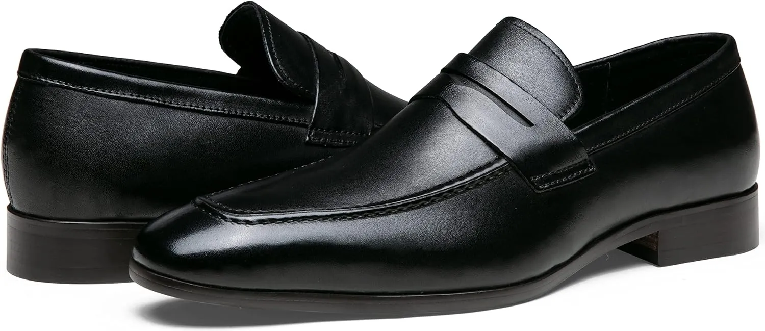 Jouesn Men's Dress Shoes Premium Leather Penny Loafers for Men Slip-On Formal Dress Loafers for Men