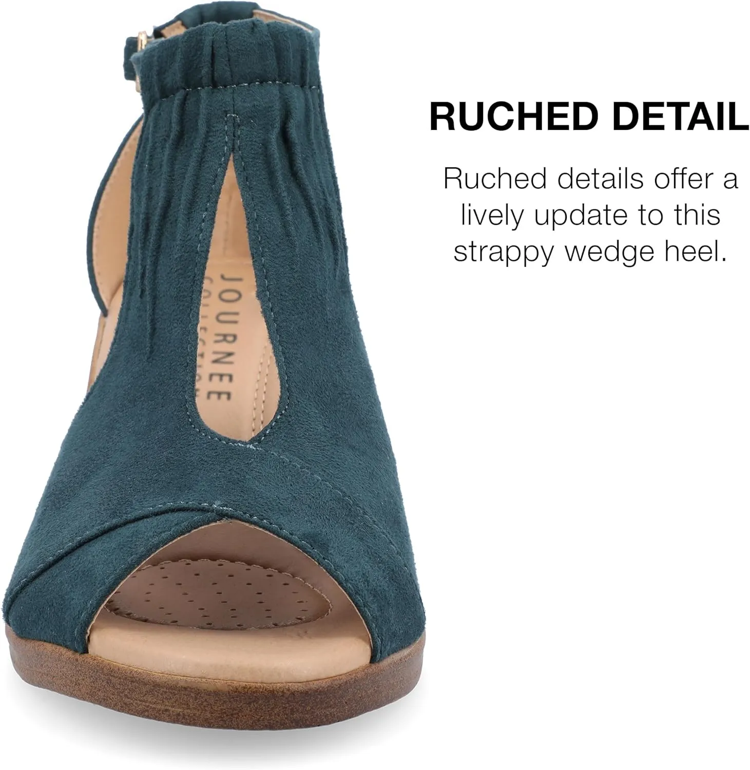 Journee Women's Stacked Wedge Heeled Sandal