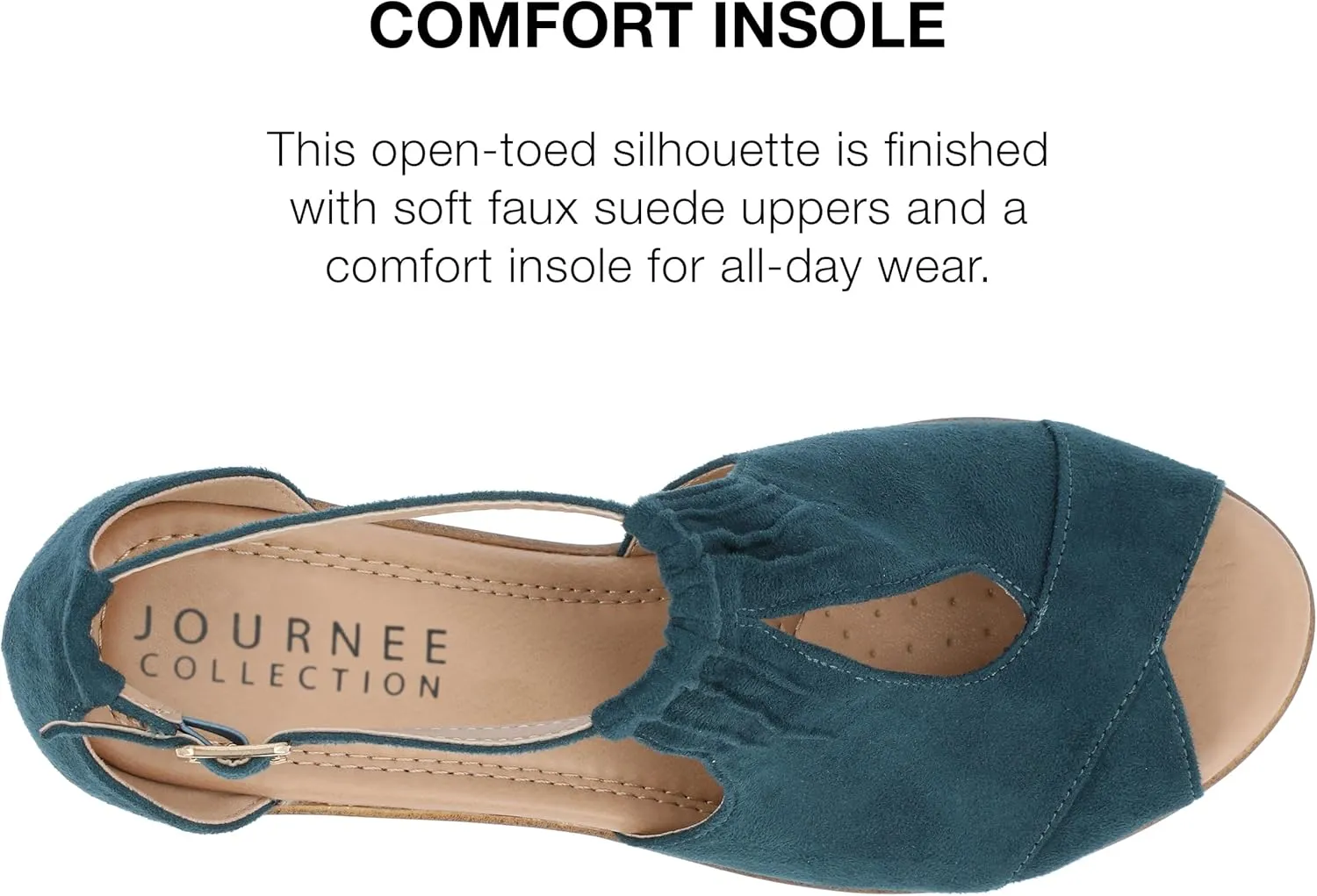 Journee Women's Stacked Wedge Heeled Sandal