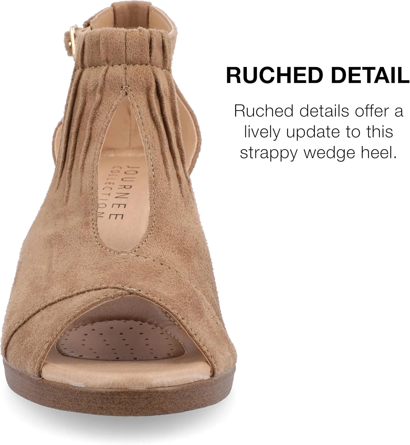 Journee Women's Stacked Wedge Heeled Sandal