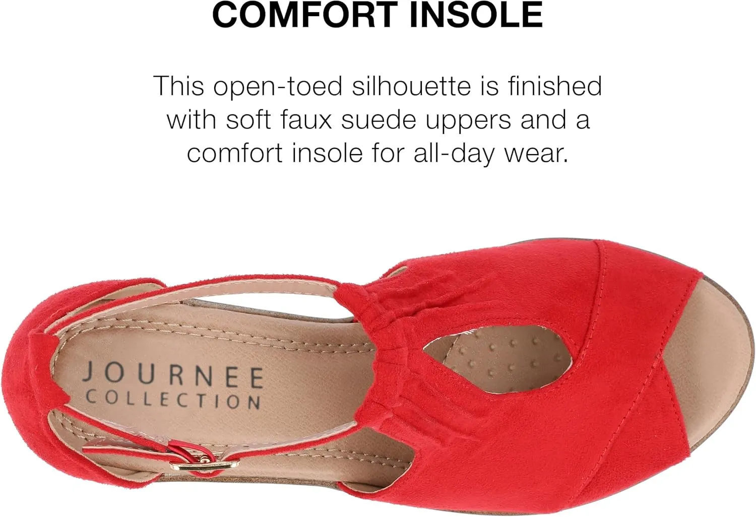 Journee Women's Stacked Wedge Heeled Sandal