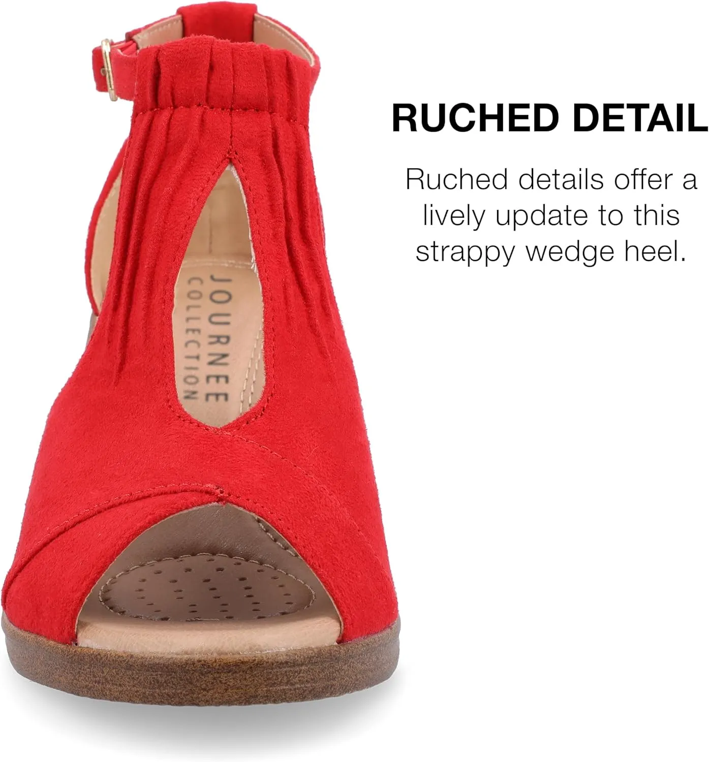 Journee Women's Stacked Wedge Heeled Sandal