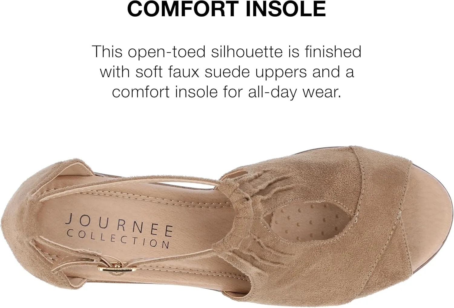 Journee Women's Stacked Wedge Heeled Sandal