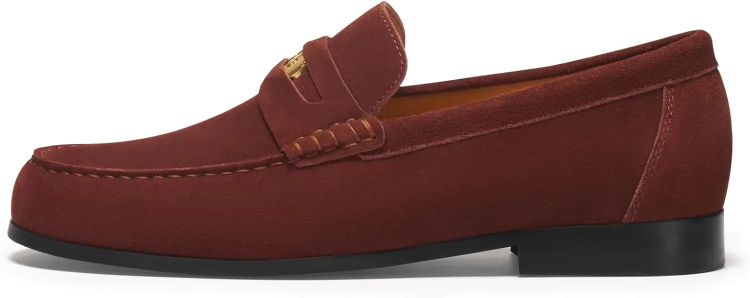 Journey West Men's Vintage Loafers for Men Belgian Loafers Slip-on Loafer Penny Loafer Casual Loafers