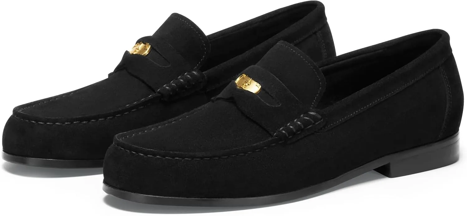 Journey West Men's Vintage Loafers for Men Belgian Loafers Slip-on Loafer Penny Loafer Casual Loafers