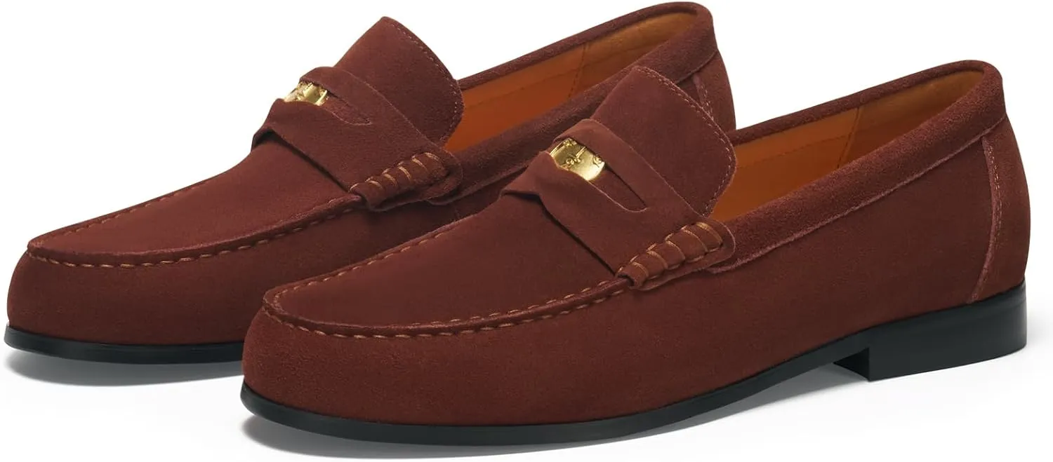 Journey West Men's Vintage Loafers for Men Belgian Loafers Slip-on Loafer Penny Loafer Casual Loafers