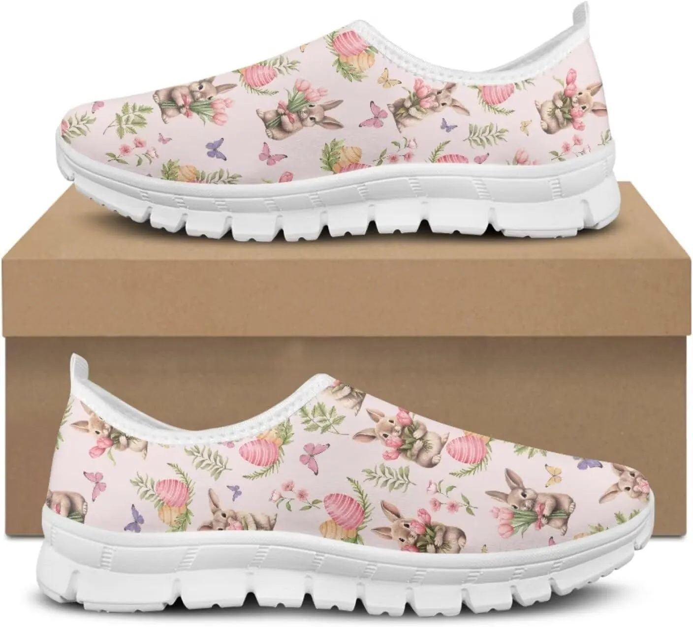 JoyLamoria Bright Blossom Walking Shoes Travel Clog Slip on Causal Loafer with Floral Print Fashion Sneakers for Men Women