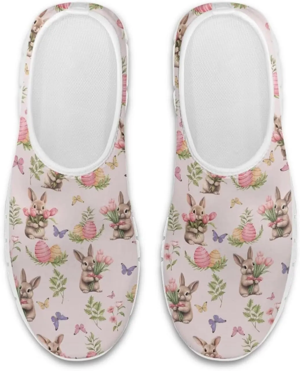 JoyLamoria Bright Blossom Walking Shoes Travel Clog Slip on Causal Loafer with Floral Print Fashion Sneakers for Men Women