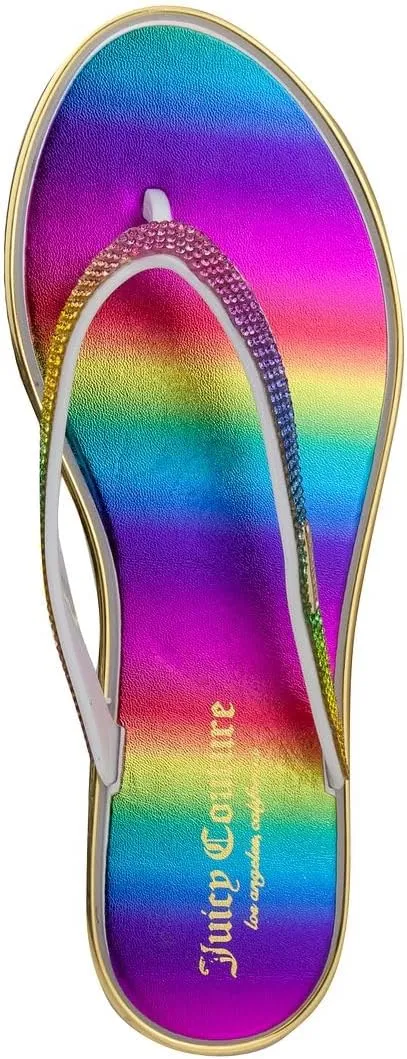 JUICY COUTURE Flip Flops, Soft Lightweight Beach Sandals for Women, Casual Slippers Shower Beach Pool Flat Slides Shoes