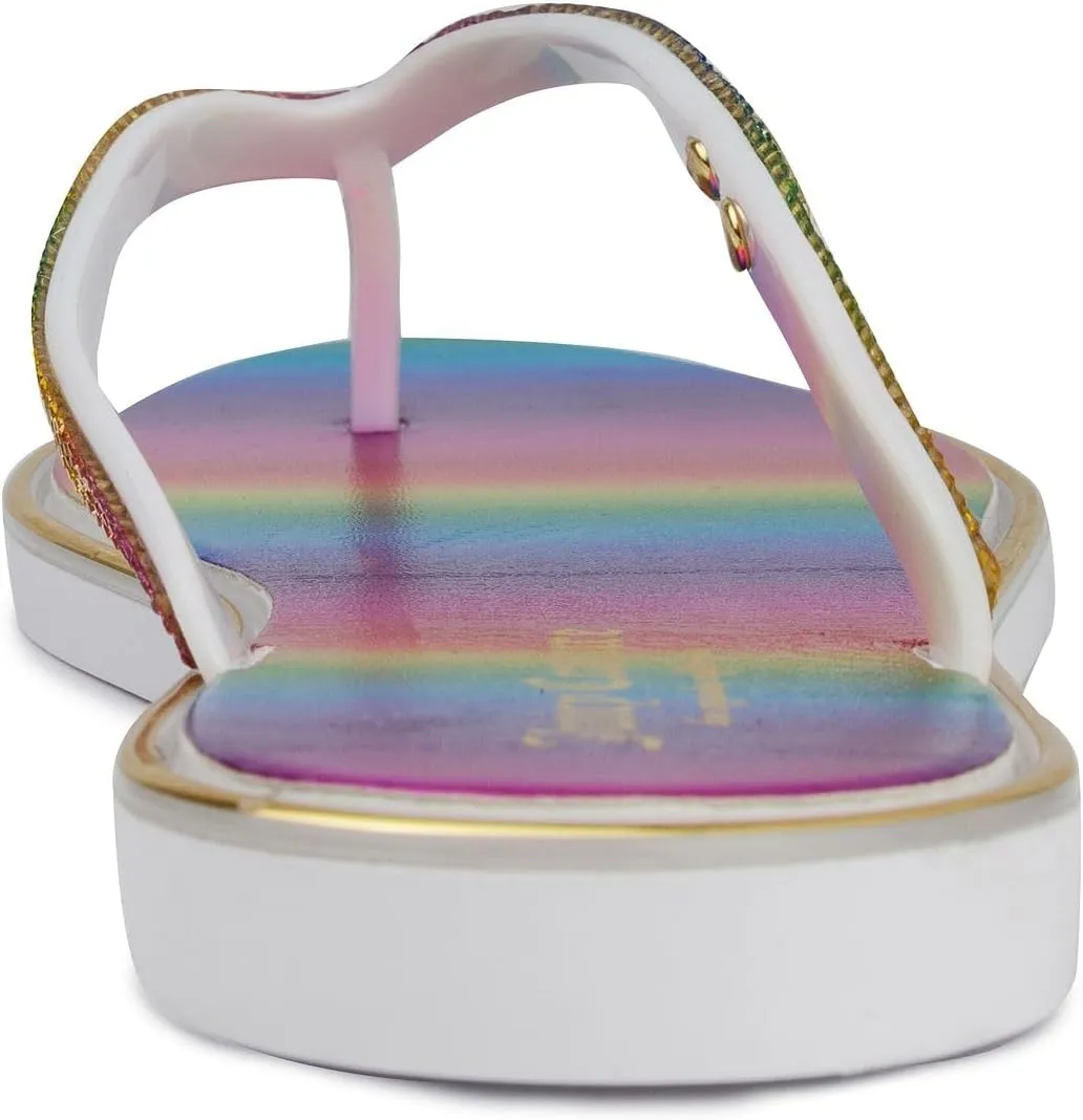 JUICY COUTURE Flip Flops, Soft Lightweight Beach Sandals for Women, Casual Slippers Shower Beach Pool Flat Slides Shoes