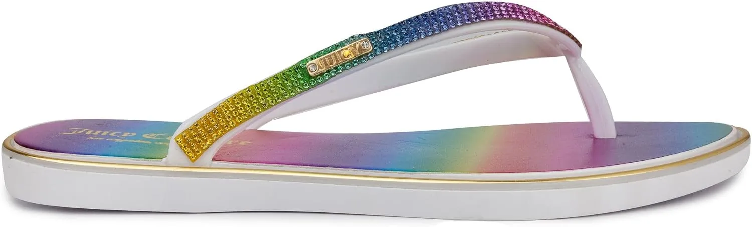 JUICY COUTURE Flip Flops, Soft Lightweight Beach Sandals for Women, Casual Slippers Shower Beach Pool Flat Slides Shoes