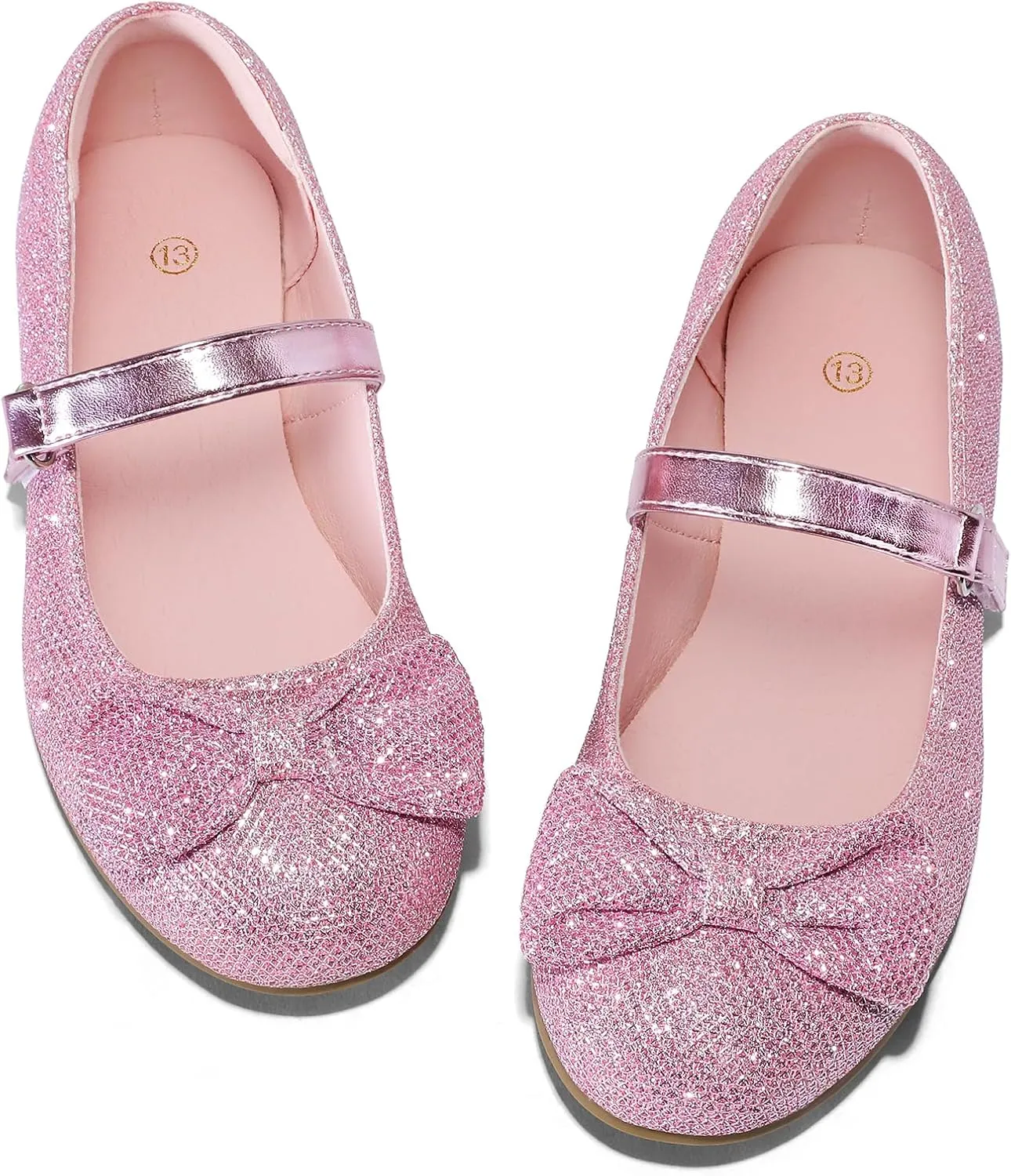 K KomForme Girl's Ballet Flats Non-Slip Soft Mary Jane Walking Party Dress Shoes for Toddler/Little Kid/Big Kid
