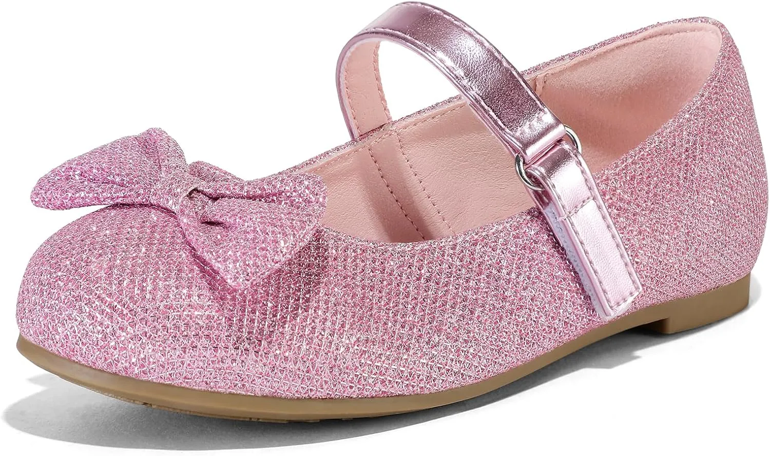 K KomForme Girl's Ballet Flats Non-Slip Soft Mary Jane Walking Party Dress Shoes for Toddler/Little Kid/Big Kid