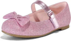 K KomForme Girl's Ballet Flats Non-Slip Soft Mary Jane Walking Party Dress Shoes for Toddler/Little Kid/Big Kid
