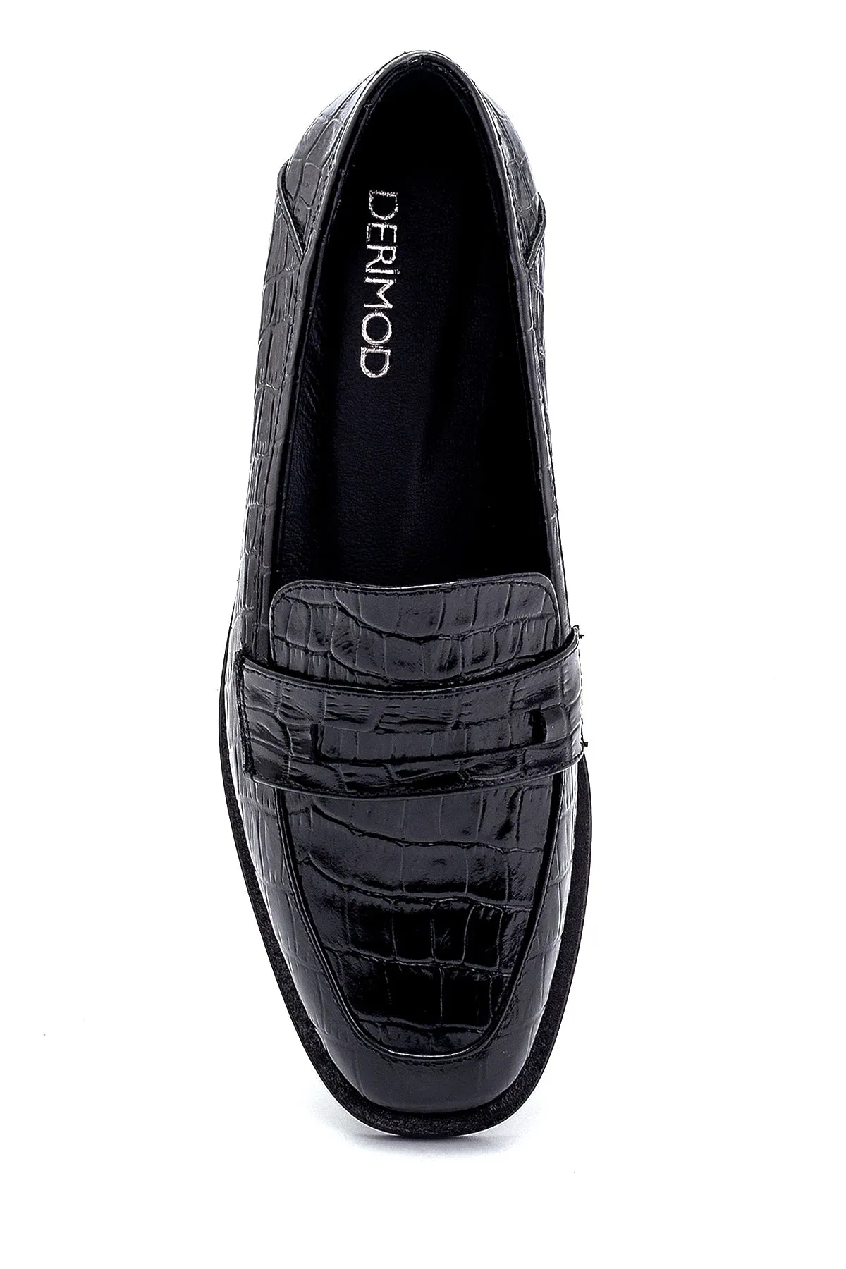 Kadın Deri Kroko Detaylı Loafer