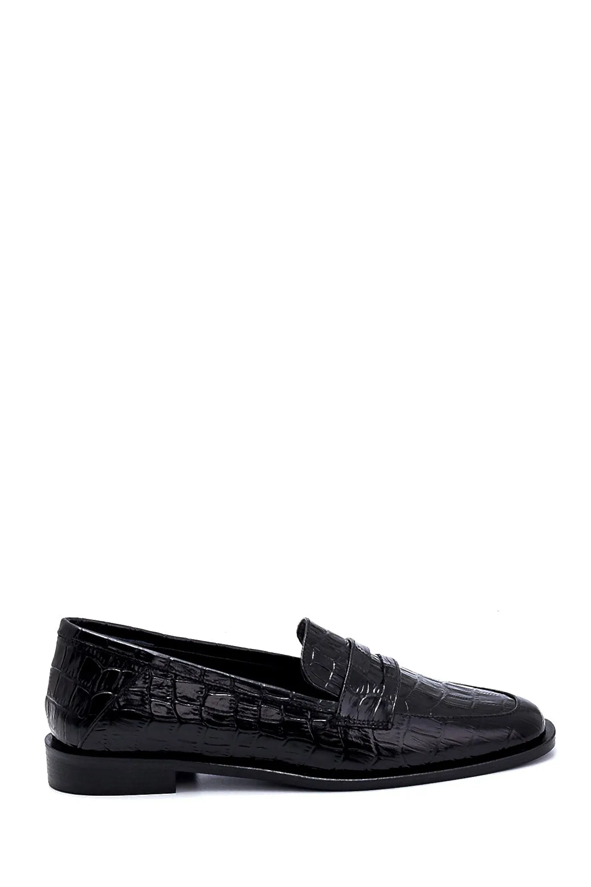 Kadın Deri Kroko Detaylı Loafer
