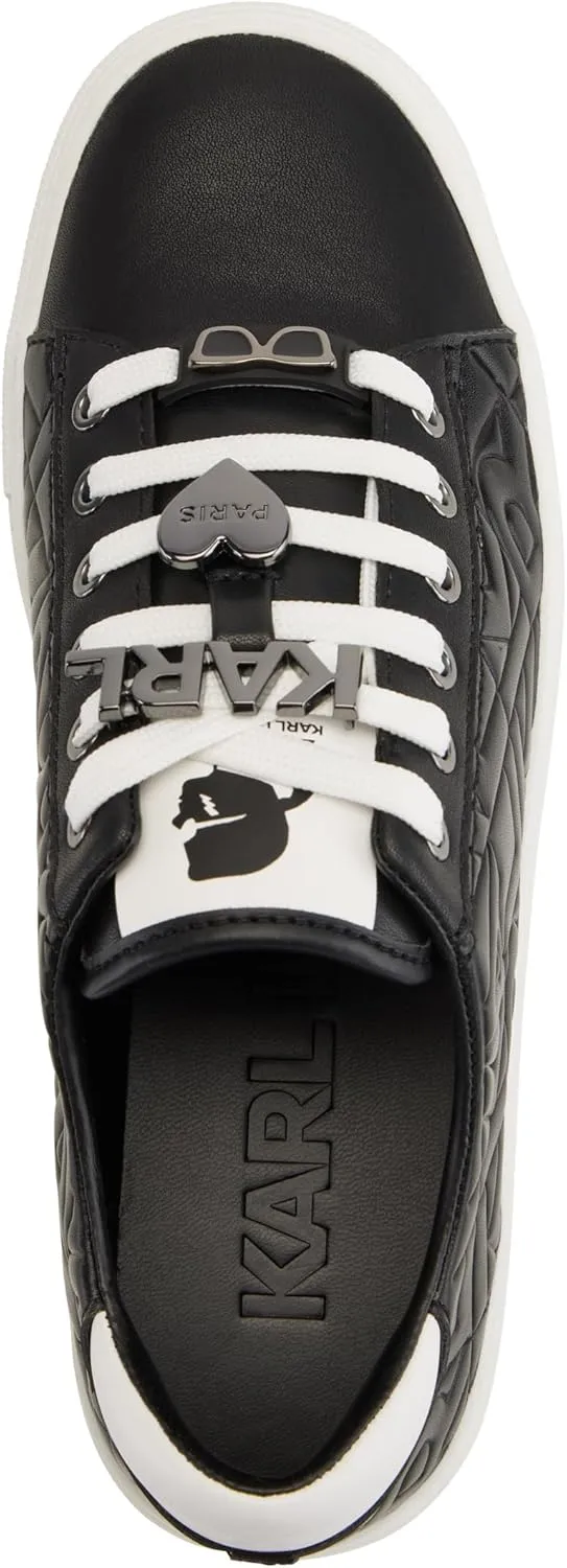 KARL LAGERFELD womens Cate Box Lace Up Sneaker