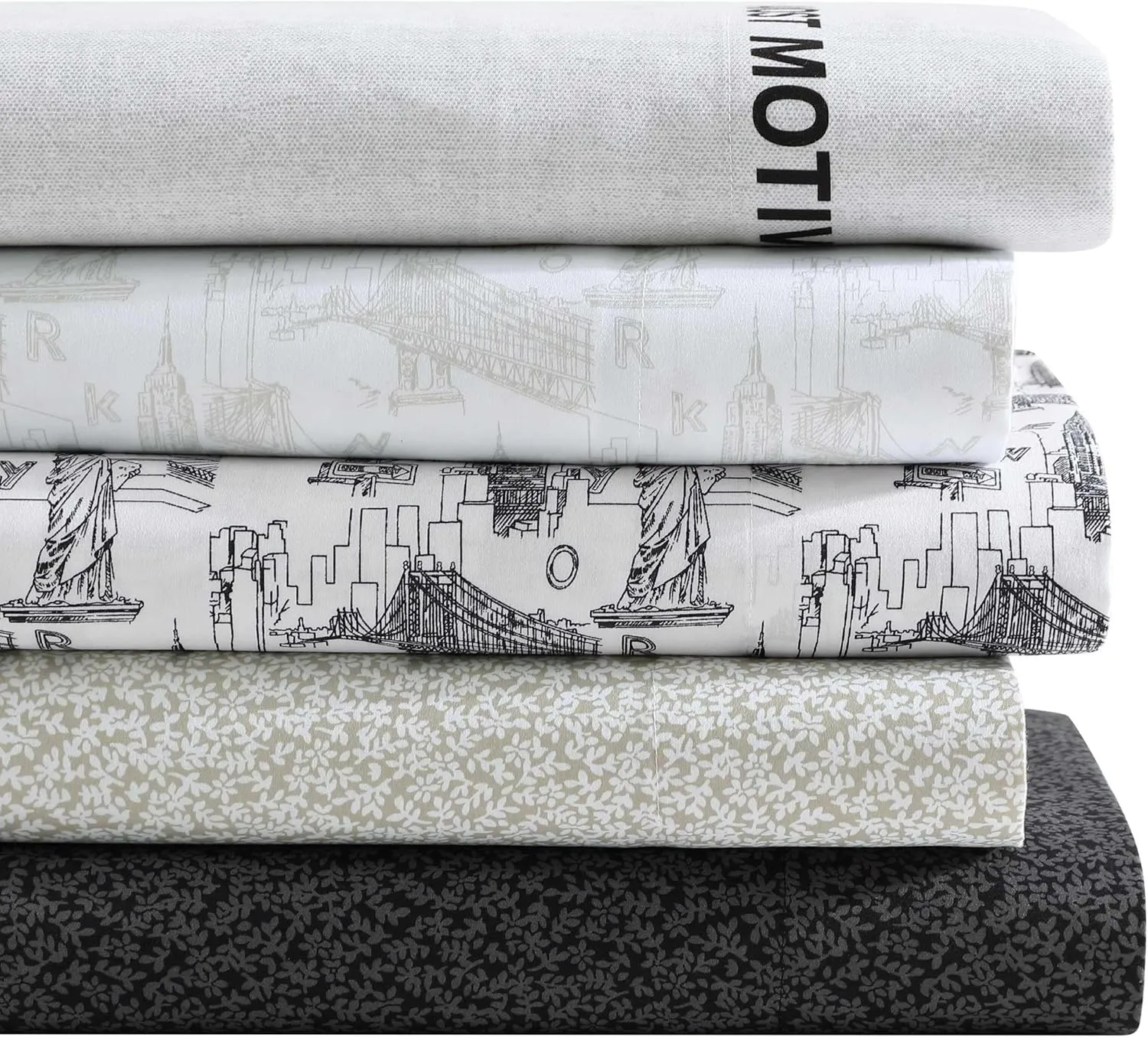 Kenneth Cole - Full Sheet Set, Super Soft Wrinkle-Resistant Bedding with Bonus Pillowcases, Floral Home Decor, Oeko-Tex Certified (Chill Flowers Charcoal, Full)