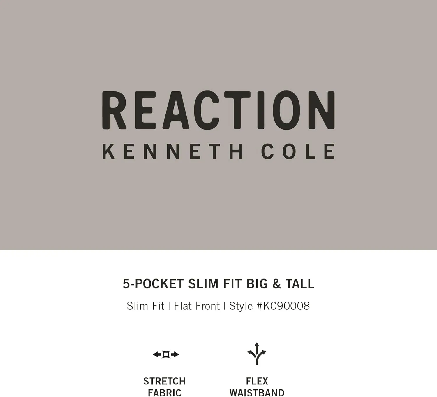 Kenneth Cole REACTION Men's Flex Waist Slim Fit 5 Pocket Casual Pant-Regular and Big and Tall
